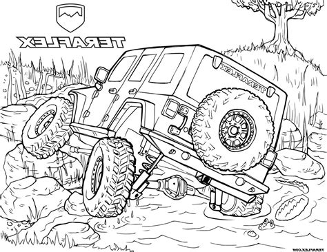 lifted jeep coloring pages coloring pages