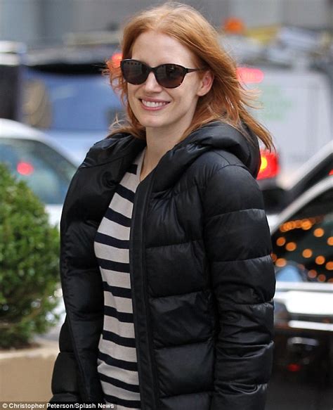 Jessica Chastain Gives Warm Welcome Despite Covering Up From The Cold