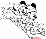 Coloring Minnie Sled Merry Sledding 1034 Skating sketch template