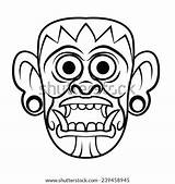 Mayan Mask Template Pages sketch template