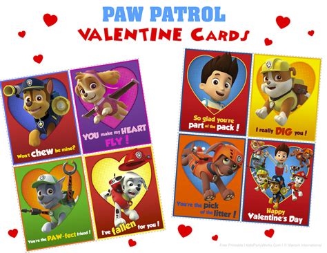 printable paw patrol valentines printable world holiday