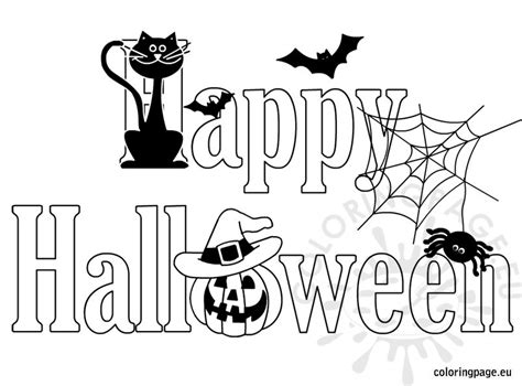 happy halloween coloring sheet coloring page