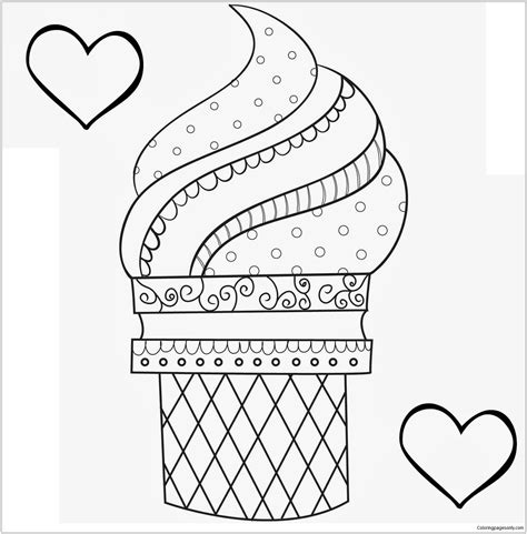 dessert  coloring page  printable coloring pages