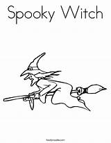 Coloring Witch Spooky Worksheet Broom Witches Broomstick Pages Halloween Print Cauldron Noodle Library Clipart Twistynoodle Cursive Favorites Login Add Built sketch template