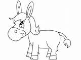 Donkey Coloring Pages Kids Printable Donkeys Ollie Animals Template Preschool sketch template