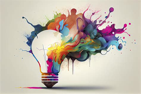 creative light bulb explodes  colorful paint  splashes  differently creative idea