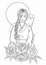Korean Coloring Pages Hanbok Perspective Color Getcolorings Printable sketch template