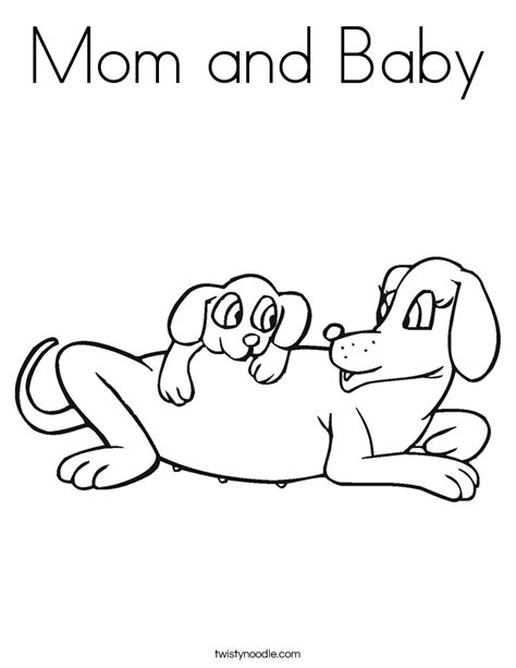mom  baby coloring page twisty noodle