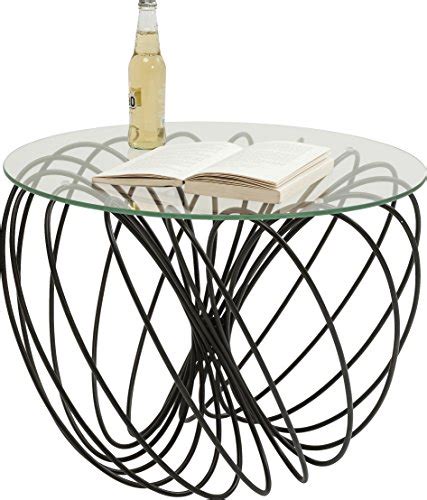 kare design couchtisch wire ball glastisch rund beistelltisch