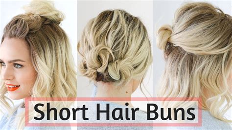 quick bun hairstyles  short medium hair hair tutorial youtube