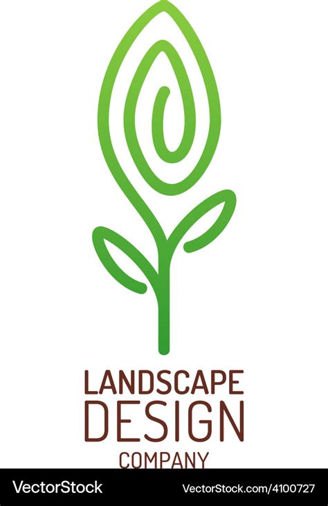 landscape design logo template tree  leaves vector image