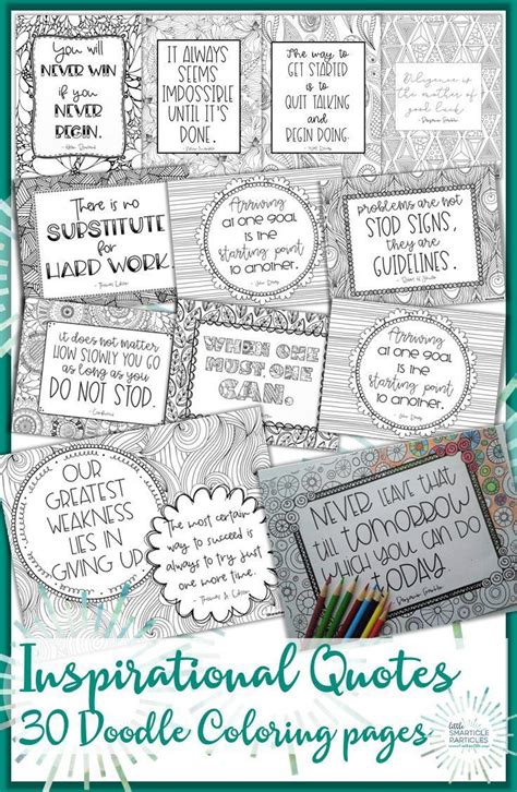 inspirational quotes doodle coloring pages   students  started