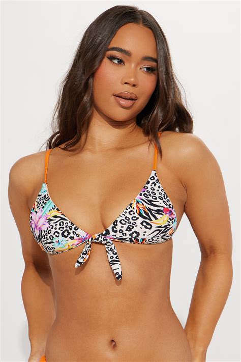 tropic safari triangle bikini top multi color fashion nova