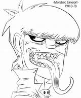 Murdoc Lineart Deviantart sketch template