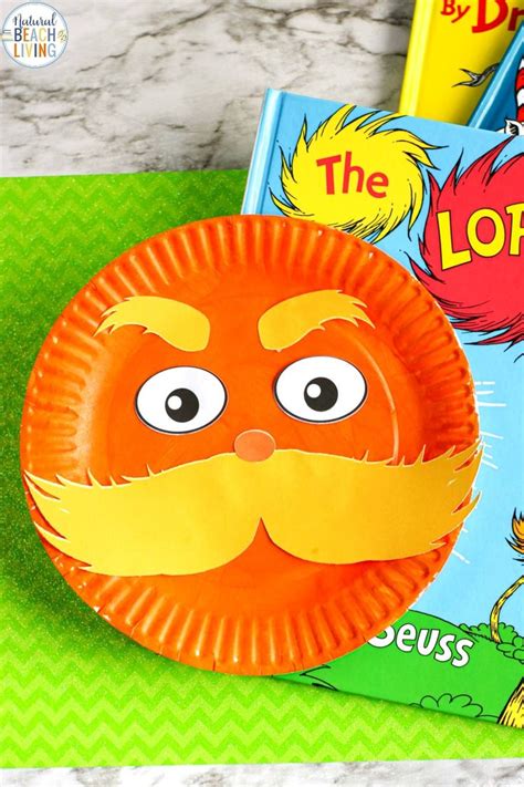 lorax paper plate craft   lorax template natural beach