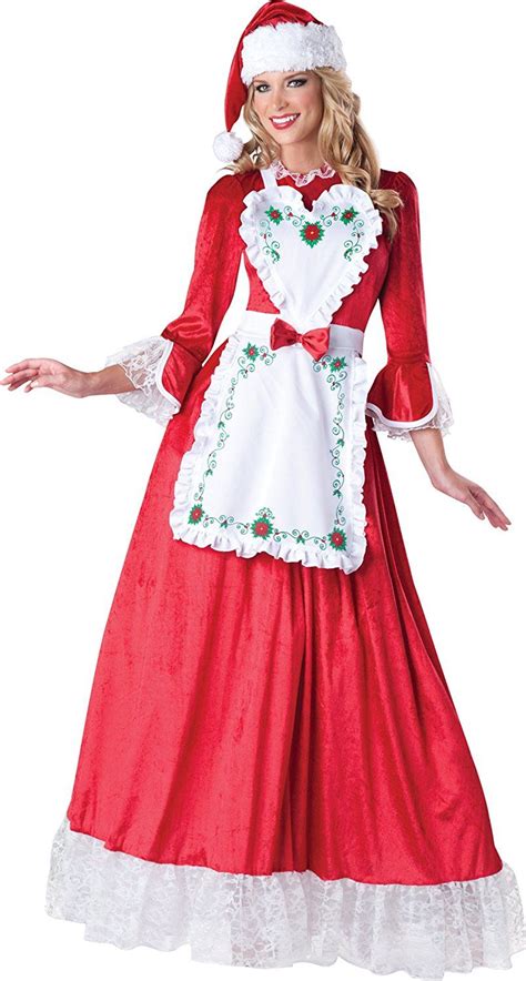 adult mrs claus costumes and accessories deluxe dress santa dress