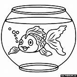 Goldfish Tank Coloring Fish Pages sketch template