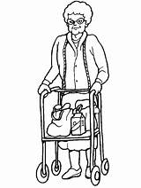 Coloring Pages People Disabilities Crutches Kids Cliparts Clipart Disabled Walker Library Needs Special sketch template