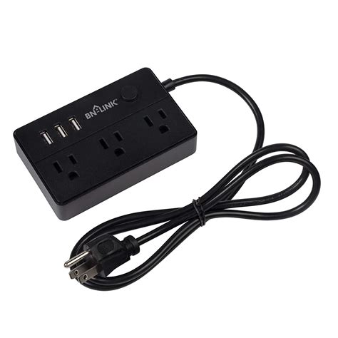 bn link mini desk portable power strip  outlets  usb ports  feet cord black  ebay
