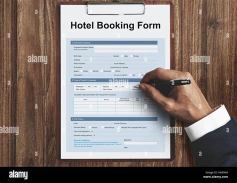 hotel booking reservation form concept stock photo alamy