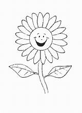 Coloring Sunflower Pages Kids Colouring sketch template