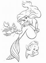 Flounder Mermaid Coloring Little Pages Ariel Games Getdrawings Getcolorings sketch template