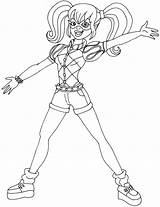 Coloring Pages Girls Dc Quinn Harley Superhero sketch template