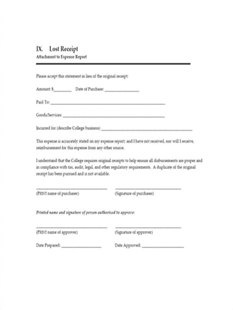trending lost receipt affidavit template authentic receipt templates
