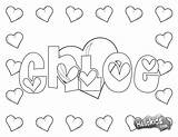 Chloe Coloring Name Pages Bubble Letters Template sketch template