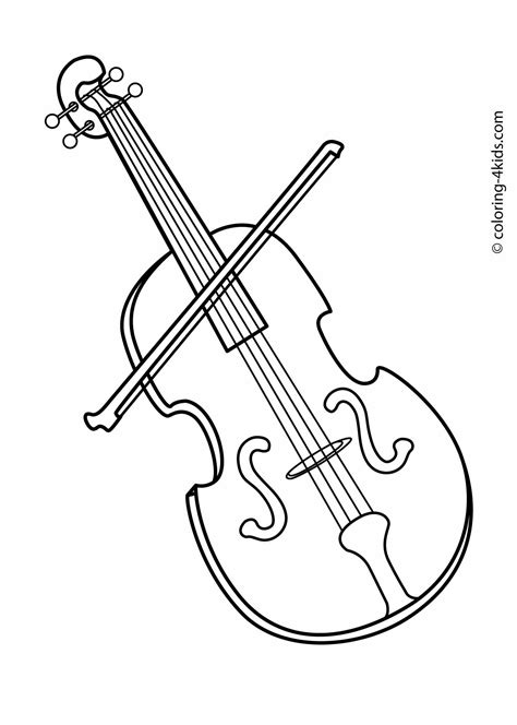 violin musical instruments coloring pages  kids printable