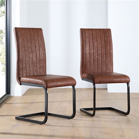 perth tan leather dining chair black leg furniture choice