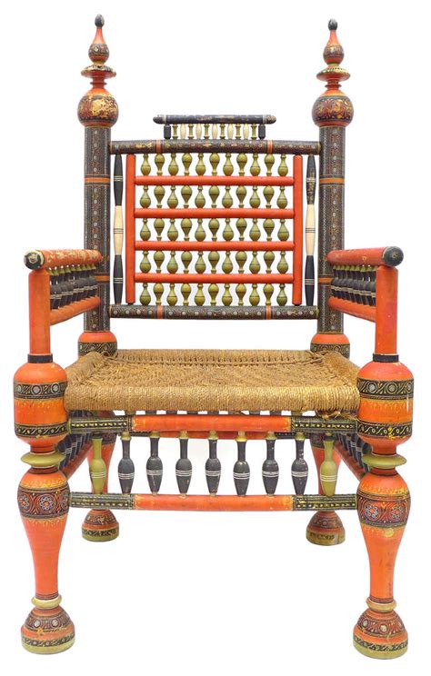 pair  wonderfully decorated traditional pakistani chairs