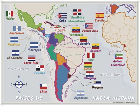 map  spanish speaking countries map  spanish speaking countries images   finder