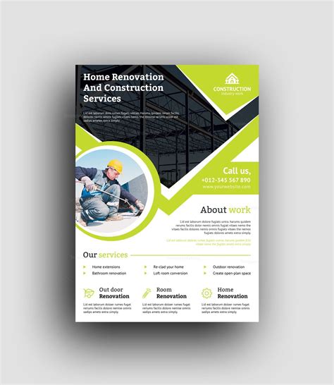 professional construction flyer design template  template catalog