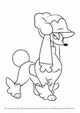 Furfrou Pokemon Matron Style Drawing Draw Step sketch template