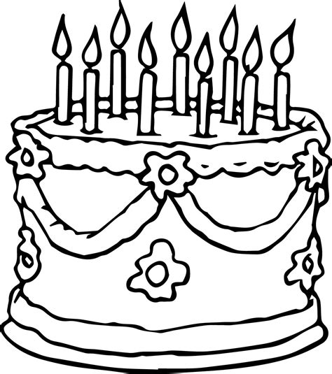 printable birthday cake coloring page article cosjsma