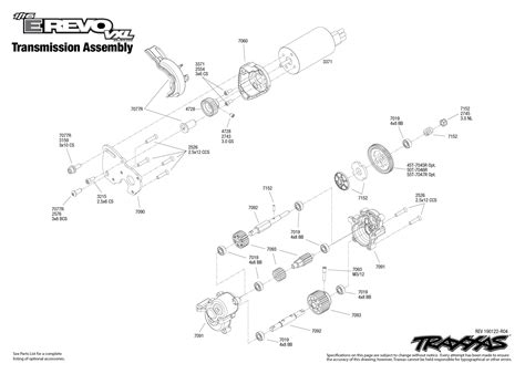 revo vxl transmission assembly exploded view traxxas