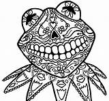 Skull Coloring Sugar Pages Muertos Dia Los Printable Kermit Simple Skulls Animal Print Dead Clipart Drawing Color El Clipartbest Female sketch template
