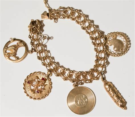 adriennes heirlooms  appraisal  vintage  gold  charm bracelet
