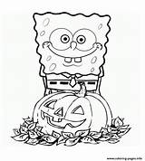 Coloring Spongebob Squarepants Pumpkin sketch template