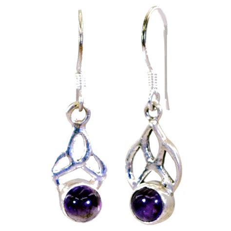 Captivating Amethyst 925 Solid Sterling Silver Purple Earring Genuine