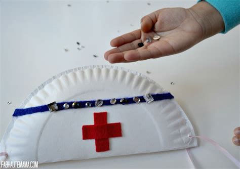 sick toddler survival kit diy paper plate nurse hat  mj loves