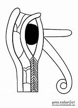 Eye Ancient Horus Egyptian Coloring Pages Color sketch template