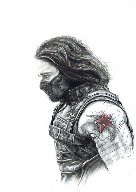 winter soldier art print bucky barnes poster steampunk cubicle etsy