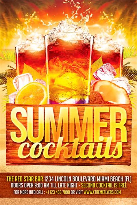 Summer Cocktails Flyer Template Xtremeflyers