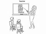 Teacher Colouring Pages Occupation Job Kids Print sketch template