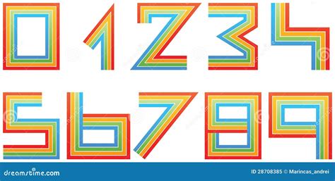 colorful numbers stock vector illustration  letter
