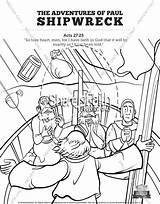 Coloring Pages Shipwreck Acts 27 Sunday School Sharefaith sketch template