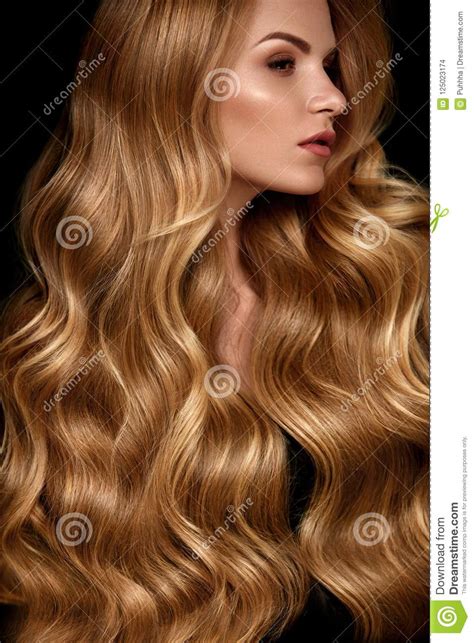 Beauty Hair Beautiful Woman With Curly Long Blond Hair