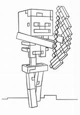 Minecraft Enderman Bow Arrow Mutant Coloriage Mewarn11 Squelette Minions Colorier Aplemontbasket sketch template